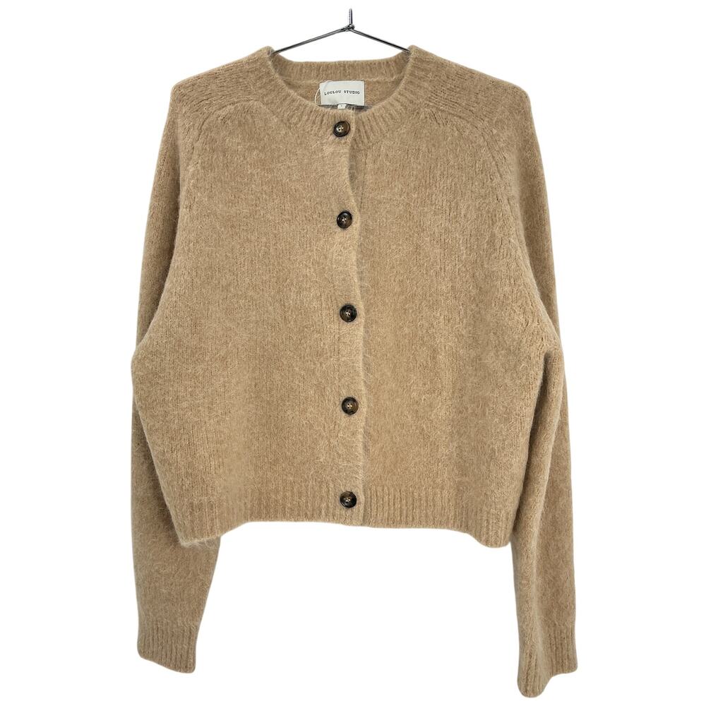 Loulou Studio Brushed Tan Arsen Cardigan Sweater Size L